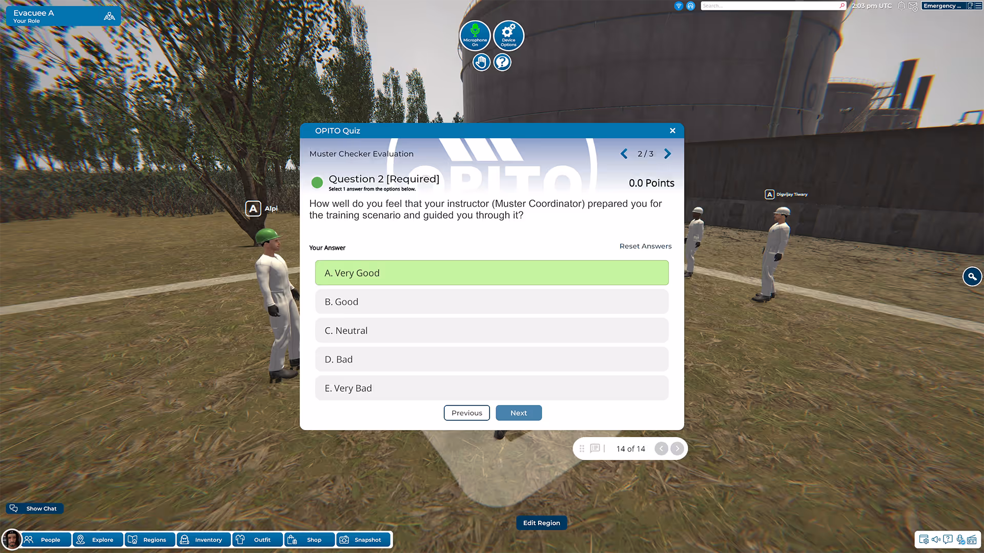 Sinewave Campus LMS powers immersive OPITO training with instructor-led control, real-time role assignment, multi-step scenario logic, and post-session quizzes enabling dynamic, scenario-based learning in a realistic 3D environment.